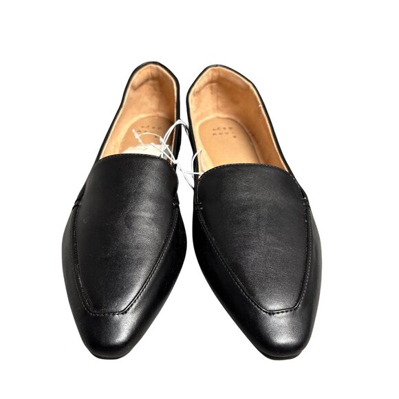 NWT A New Day Black Faux Leather Pointed Toe Loafers – Women’s Size 8.5 - Picture 1 of 8